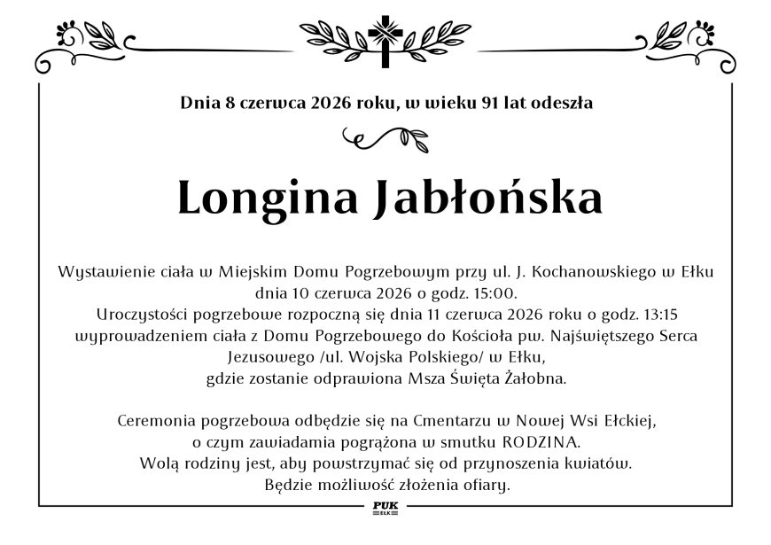 Longina Jabłońska - nekrolog